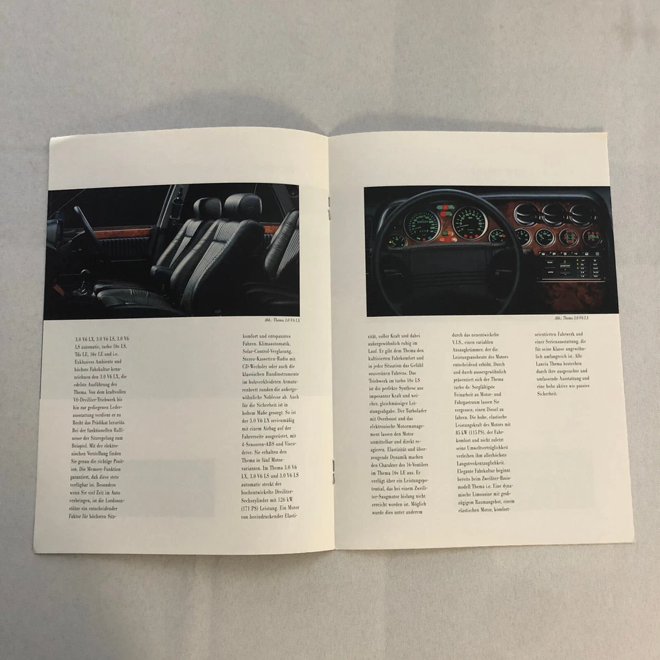 Folleto de venta de automóviles Lancia Theme catálogo texto alemán Foto 4 de 4