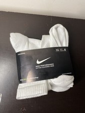 6 Pairs - White Nike Men's Everyday Cushion Crew Training Socks US Size 8-12