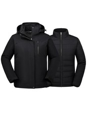 Wantdo Women's 3 In 1 Plus Size Snowboarding Jacket Waterproof Ski Jacket Hooded