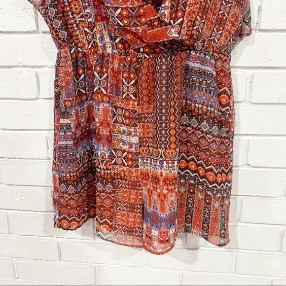 BCBGeneration Printed Patchwork Boho Romper - Siz… - image 4