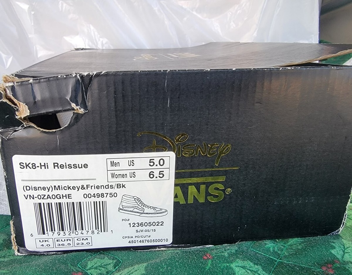 RARE With Box Vans X Disney Mickey & Friends Sk8-Hi Men Size 5.0