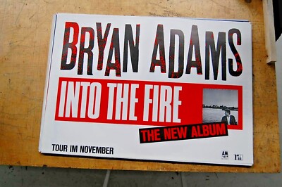 Plakat Bryan Adams Into the fire Promo 1987 Original DIN A4 TOP!