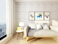 3ft x 20ft 3D Brick Stone Wallpaper Vinyl Film Sticker Gray White 36" x 240"