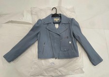 Michael Kors Women's Pebbled Leather Puff-sleeve Moto Jacket