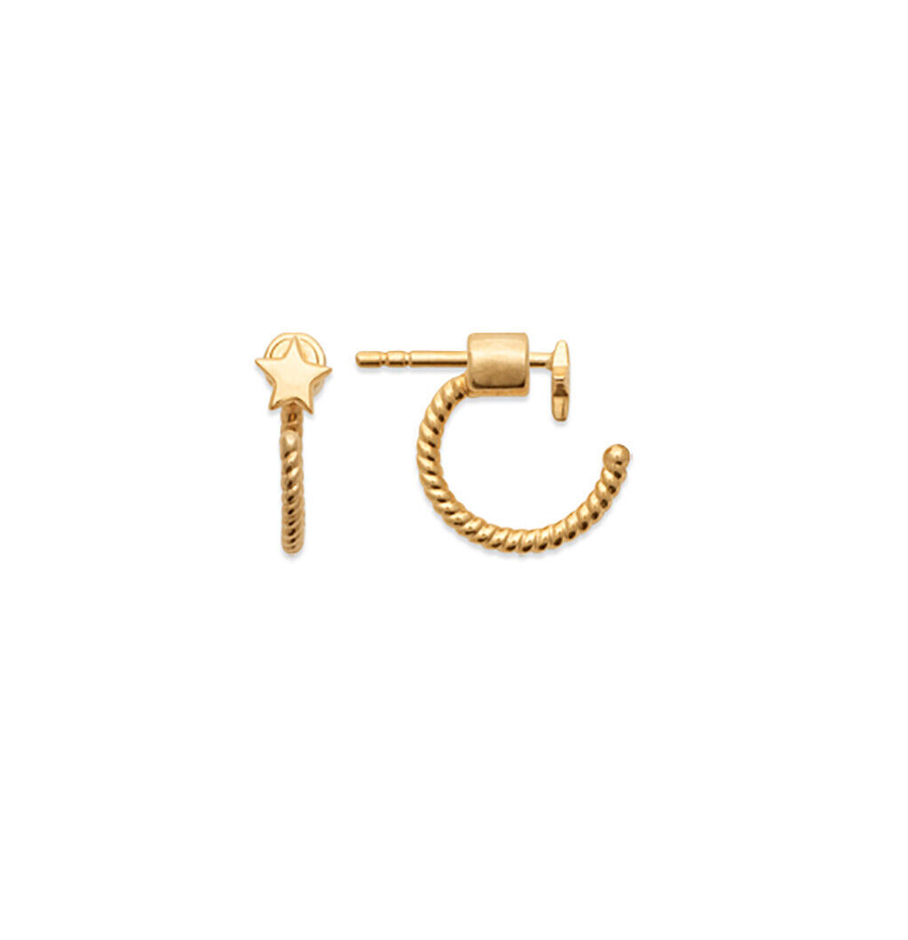 Créoles lune en plaqué or 750/000 finition luxe sans nickel pour oreilles sensibles