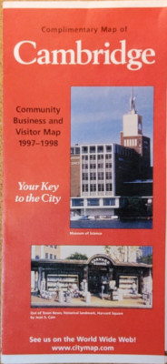 Cambridge MA Visitor's Map 1997 Vintage MAP 