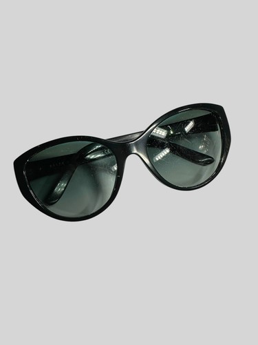 Ralph Lauren Sunglasses RL 8098 5001/8G Black Round Cat Eye Green Lens Italy - Picture 10 of 10