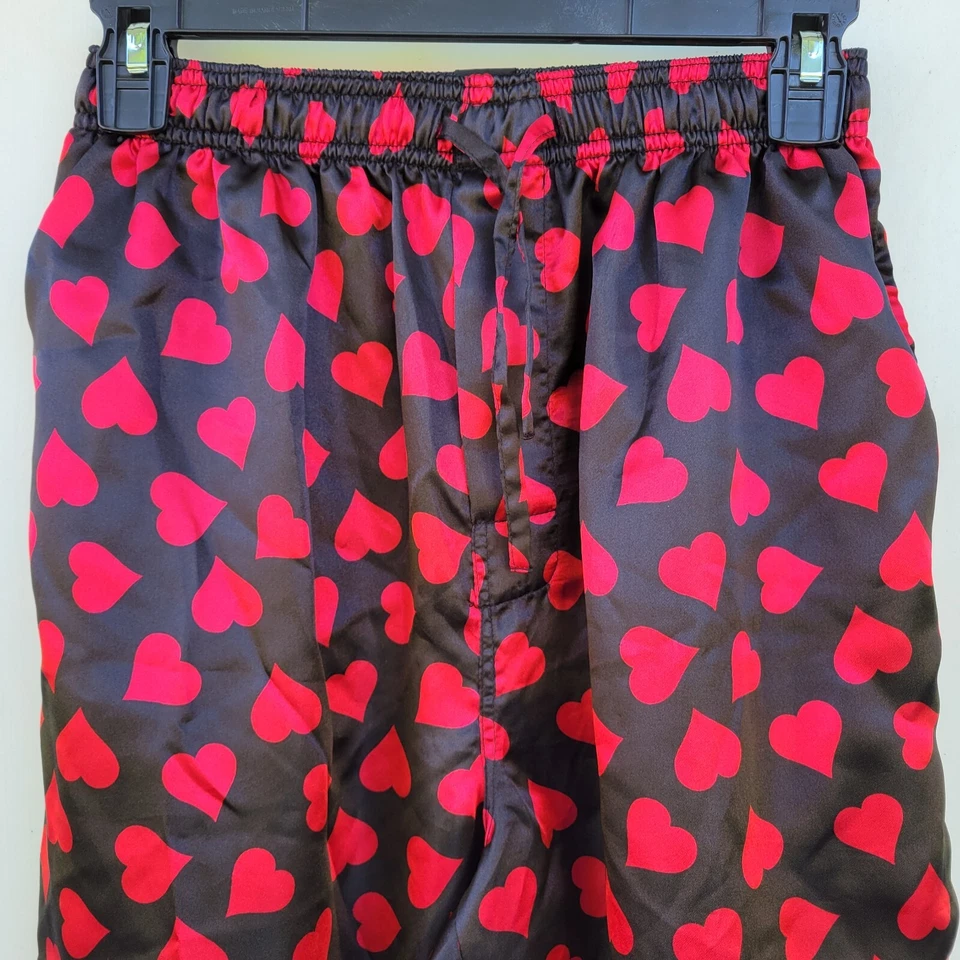 Intimo mens Pajama Valentine lounge pants Hearts black red size small Foto 4 de 4