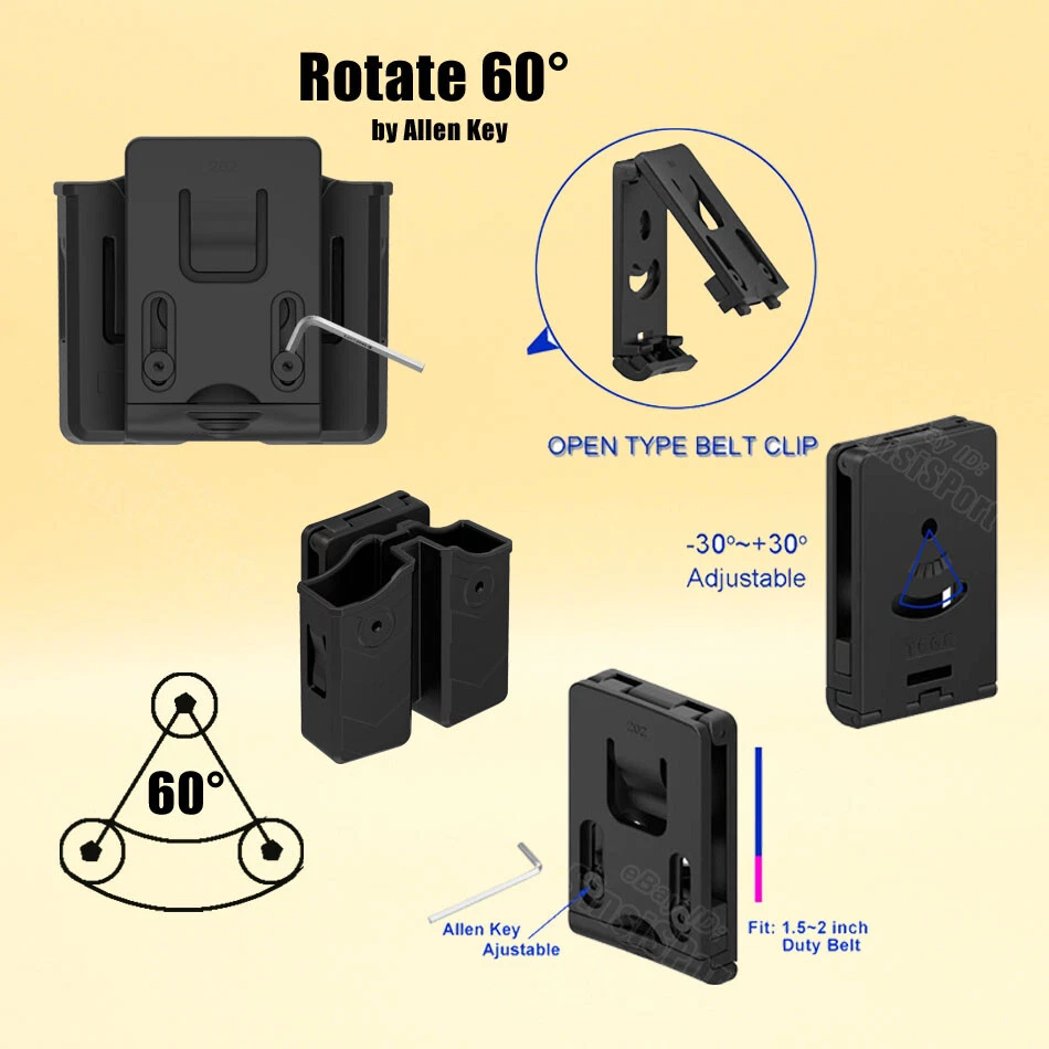 SR9 MAX-9 Double Magazine Holster For Ruger SR9 MAX 9 SR40 Security 9 Mag Pouch - Image 4 of 4