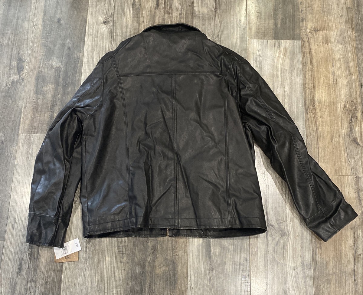 Leather jacket ブラック　XL R&O Mens Black Leather Jacket Size XL | eBay