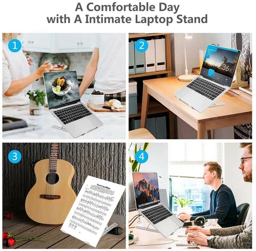 Support pour ordinateur portable en aluminium hauteur réglable design durable 11-17,3 pouces support de bureau - Photo 3/8