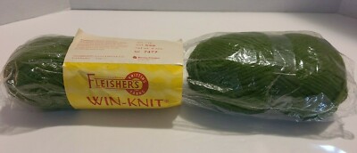 Fleisher's Yarns Win-knit 2 Pak Color 538 GREEN, Vintage, 4ply worsted, 4oz.