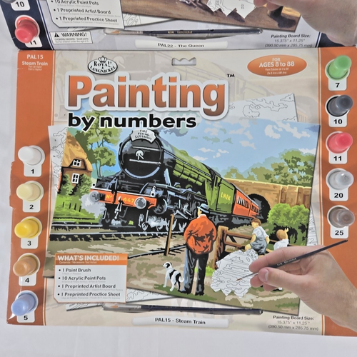 Royal Langnickel Painting By Numbers X2 Pal22 The Queen & Pal15 Steam Train A3 - Bild 2 von 5