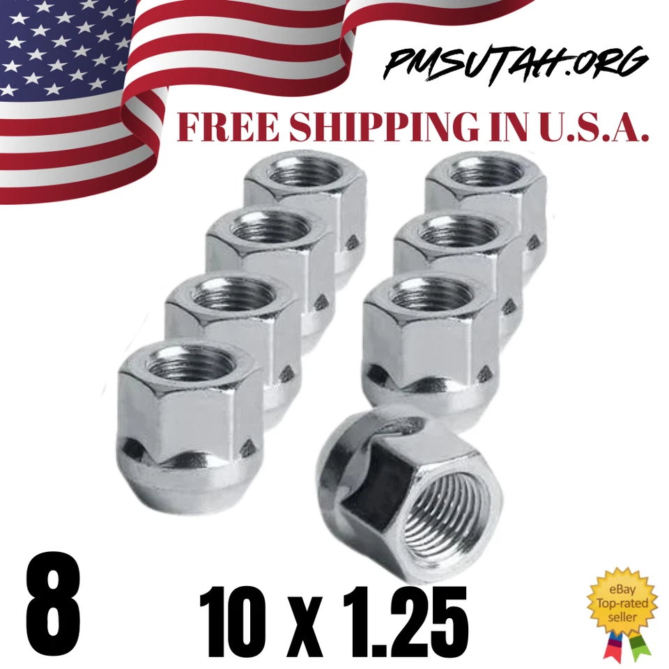 8 Acorn Bulge Lug Nuts 2007 Can-Am Outlander Max 650 H.O. 2008 EFI XT Chrome Nut - Image 2 of 4