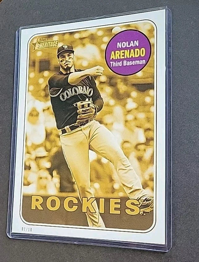 Nolan Arenado 2018 Topps Heritage Gold 5x7 Jumbo Action Variation #2/10 Rare SSP - Image 4 of 4
