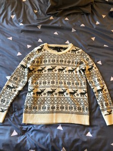 white holiday sweater