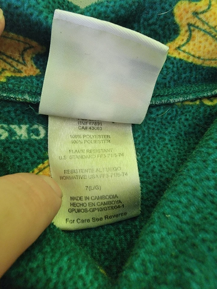 Top pijama Oregon Ducks jóvenes niños UofO verde abotonado talla 7 Foto 4 de 4