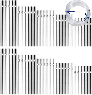 60 Pieces Wind Chime Tubes Parts Supplies Windchime String Metal Tubes for Craft