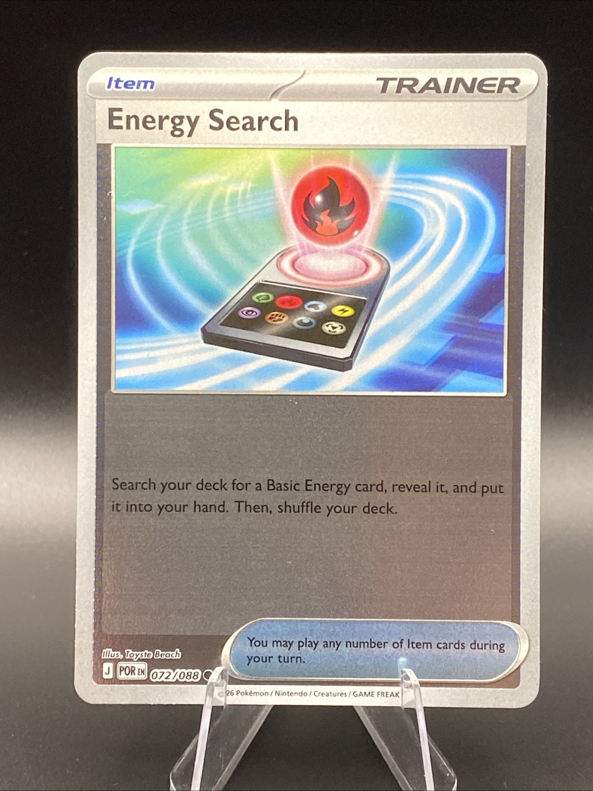 Energy Search #72/88 (Reverse Holo) (NM) ME03: Perfect Order POR Pokemon