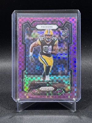 2023 Prizm Emanuel Wilson Purple Power /49 Rookie # Packers