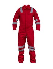 Just In Trend Premium High Visibility Hi Vis Coveralls Leg Zipper 4XL, Red 
