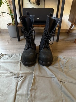 Balenciaga Herren Desert Boots Leder Schwarz EU 40 Profilsohle wadenlang 805377