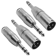 Seismic Audio 4 Pack XLR Male to 1/4" TRS Cable Adapters SAPT508