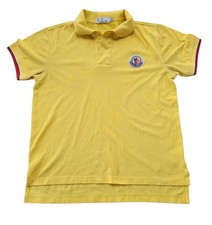 Vintage Yellow Moncler polo shirt size M Striped Cuff  Collar Name
