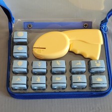 12 Interchangeable Handheld Paper Punch Tool Stamps - Shapes Multiple Designs