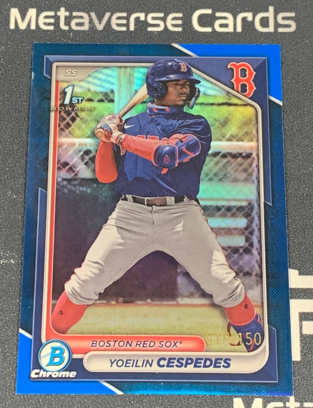 2024 Bowman Chrome Yoeilin Cespedes 1st Bowman Blue Refractor /150 Red Sox