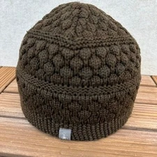 Smartwool Men's Merino Wool Blend Knit Beanie Hat Brown Textured Pattern