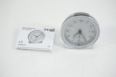 TFA Dostmann 60.1517.54 Funk Wecker Silber Alarmzeiten 1 Fluoreszierend Zeiger
