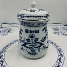 Porzellan Vorratsdose mit Deckel "Allerlei" Zwiebelmuster 14cm hoch & 11cm breit