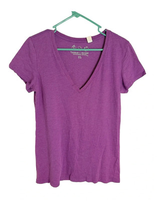 Threads 4 Thought Purple V-Neck Short Sleeve Tee