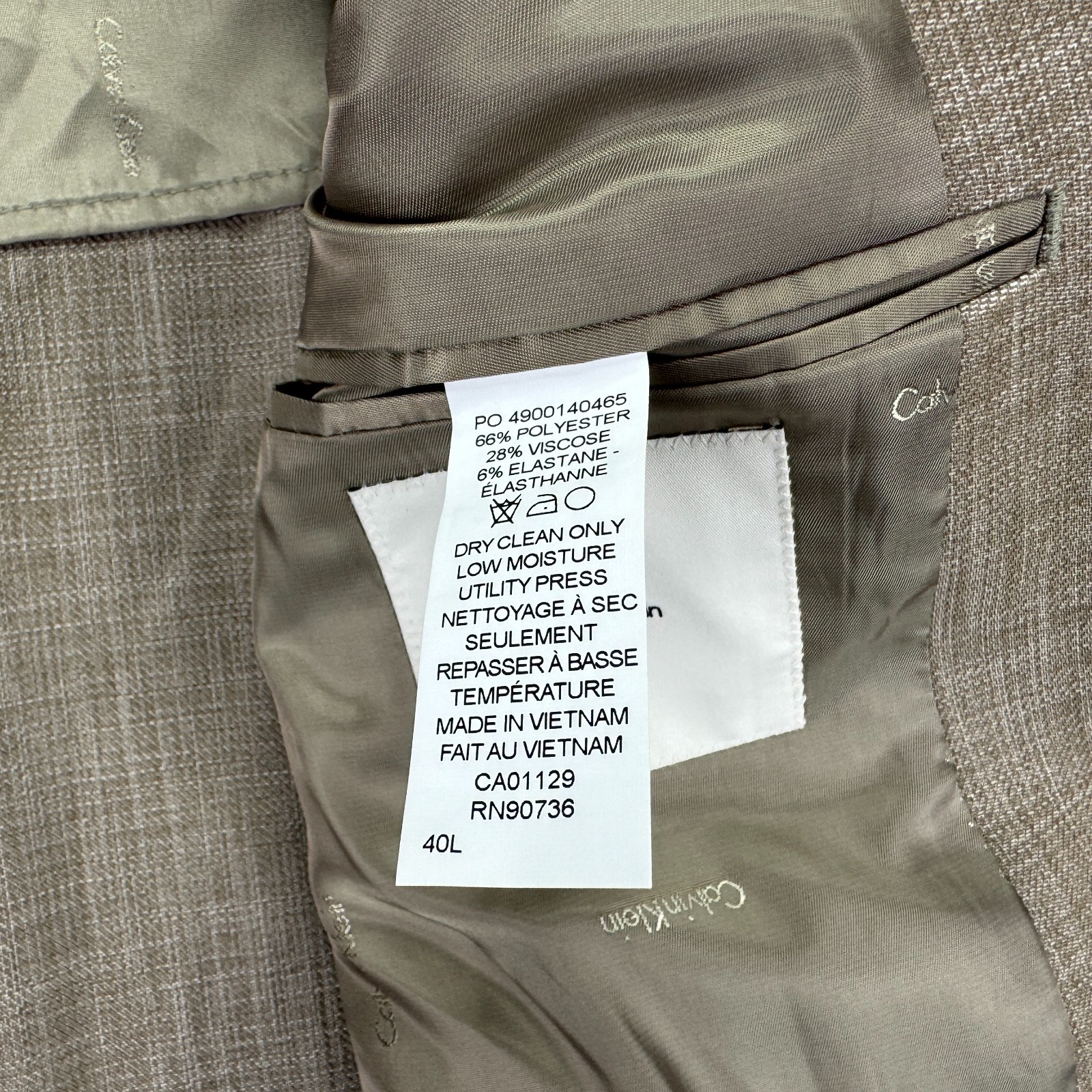 Calvin Klein Mens Mariano Slim Fit Stretch Sport Coat Tan Brown 40L thumbnail 6