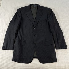 Ermenegildo Zegna Jacket Mens 42 Charcoal Gray Wool Blazer Sport Coat Pinstripe