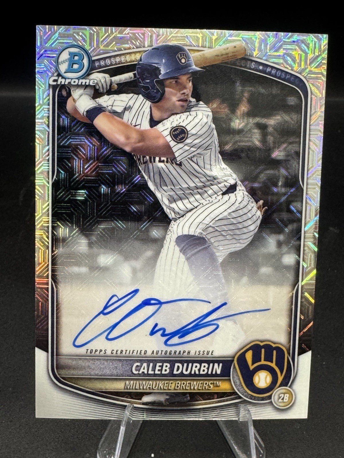 Caleb Durbin 2025 Bowman Chrome Prospect Autograph Mojo Refractor Auto #BMA-CDU 