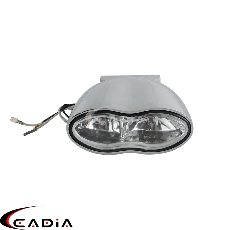 Chrome Dual Wave Headlight Headlamp For Harley Chopper Bobber Cafe Racer Custom