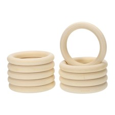 10 Pcs 75 Mm/3 Inch Wooden Ring for Crafting, Natural Wood Ring without Paint
