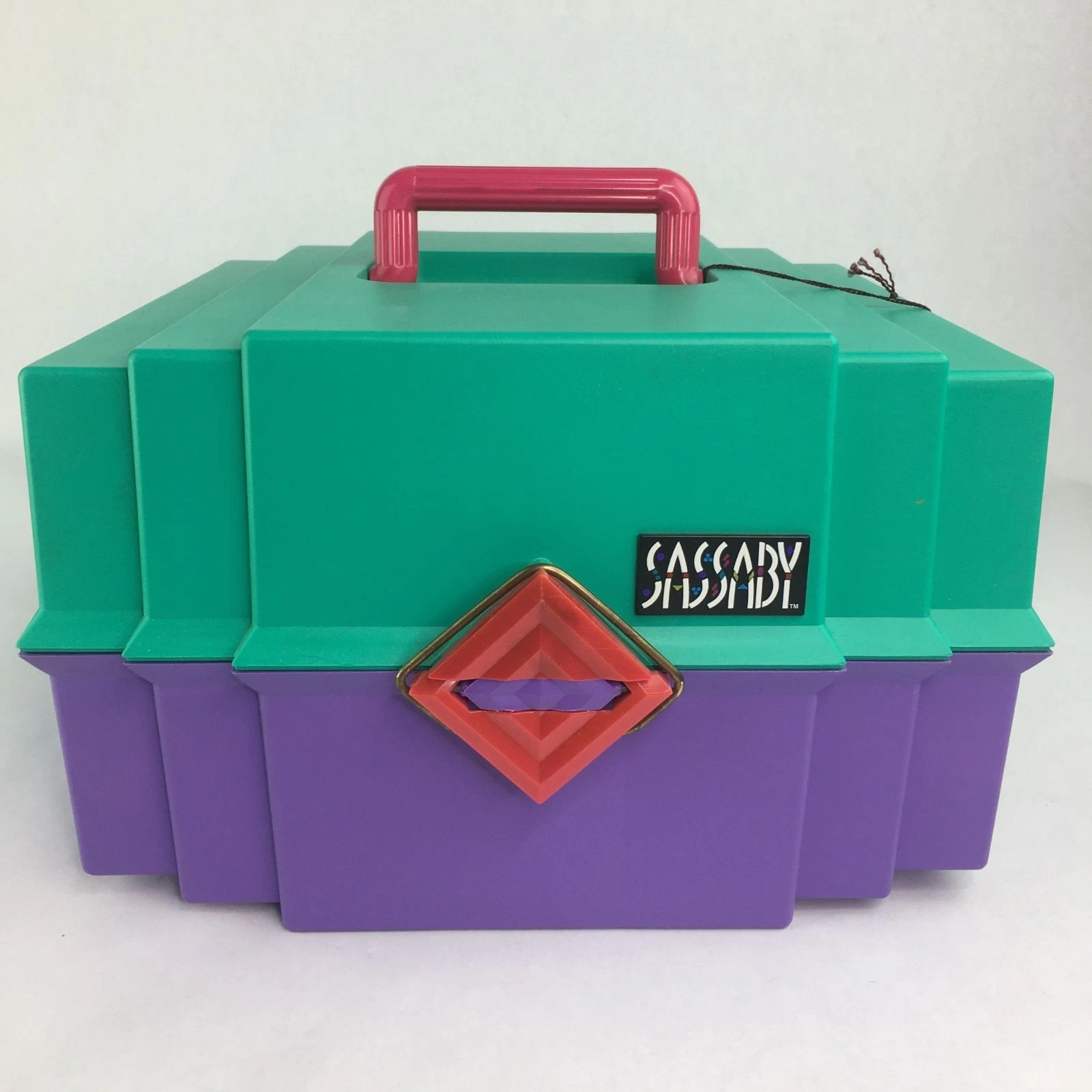 Vintage Sassaby Cosmetics Organizer Jewelry Box Mirror 90's New