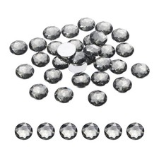 50Pcs Flat Back Round Acrylic Rhinestones 20mm Grey Crystal Rhinestones