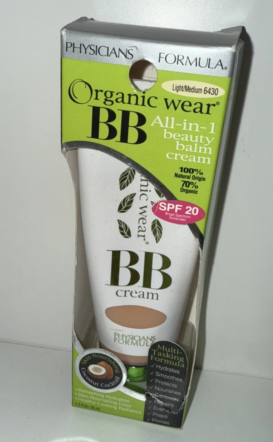 1 Physicians Organic Wear BB All-in-1 Beauty Balm Cream #6430 Light/Medium