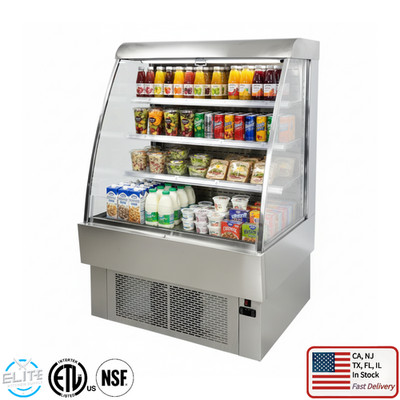 NSF 40'' W Refrigerated Open Air Cooler Display Case Grab & Go Merchandiser New