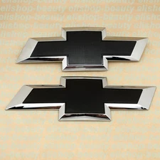 Chrome Black Front & Tailgate Bowtie Emblem For 2016 - 2018 Silverado 1500