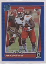 2021 Panini Donruss Optic Rated Rookie Blue Prizm 44/179 Nick Bolton #275 s1i