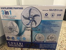 Enrico Coveri 50cm Ventilatore 3in1 da Tavolo, Pavimento e Parete - Nero...