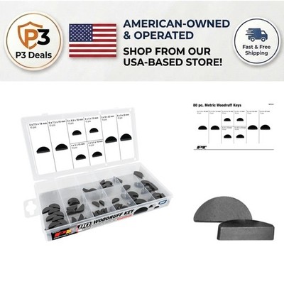 Woodruff Key Assortment - 80pc Metric Kit for Efficient Mechanical Repairs