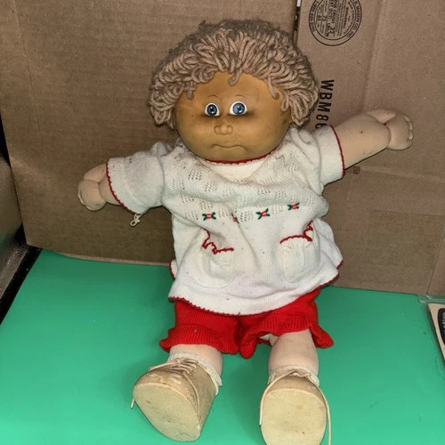 Cabbage Patch Girl Doll Short Blond Curly Hair Vintage #9