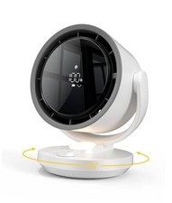 Table Fan, 100-Speed Desk Fan with Digital Display, Rechargeable Battery white