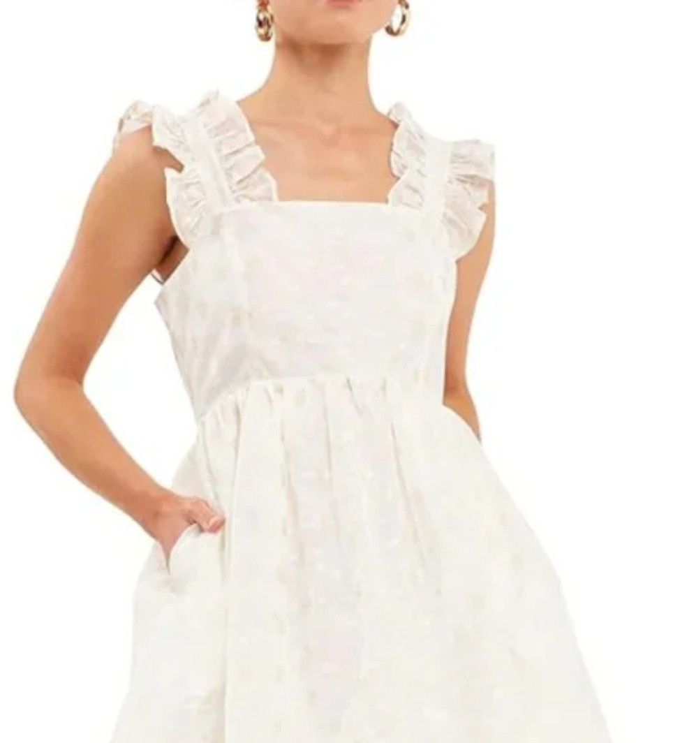 NWT English Factory Floral Organza Puff Dress Size MED